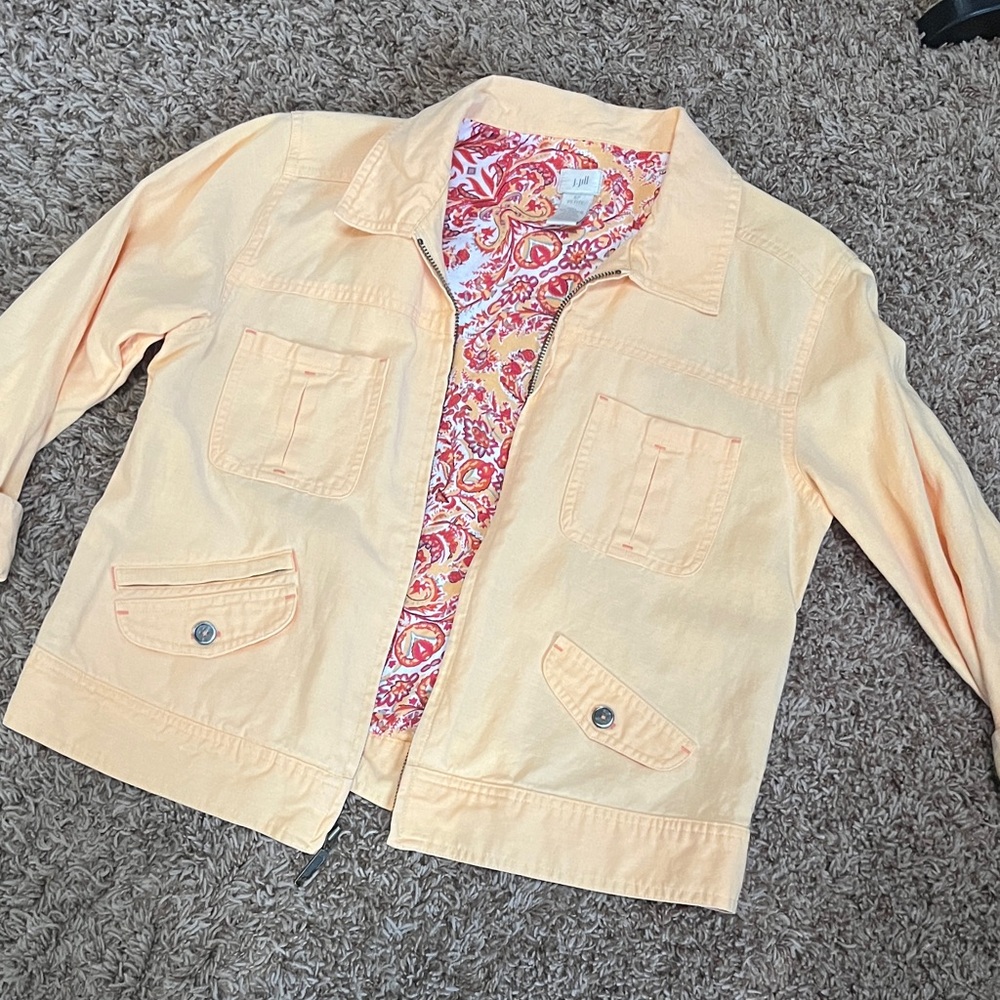 J Jill Women's Light Peach Linen Blend Jacket - Picture 5 of 5